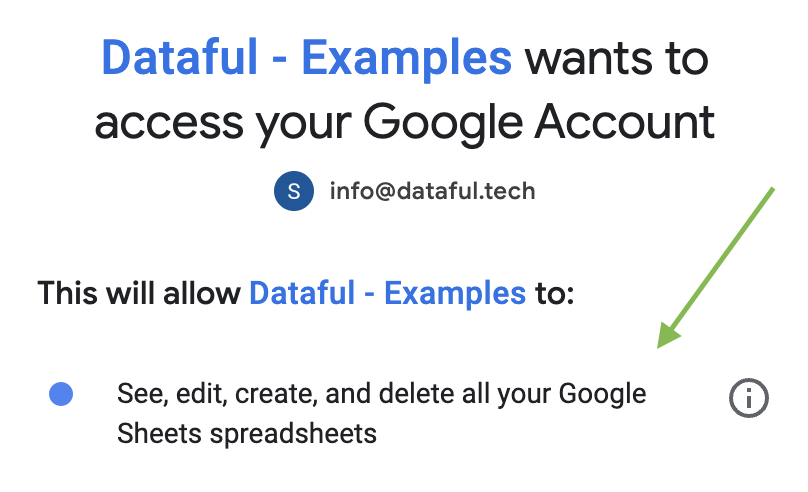App asking for full access to all your spreadsheets