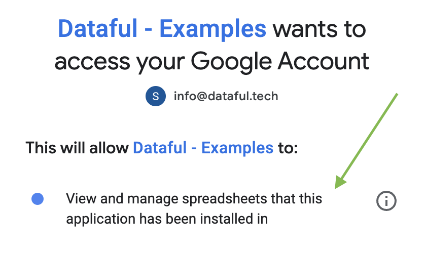 App asking for access only to the spreadsheet where it is installed