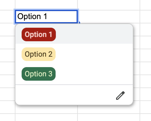 Chips dropdown with colors