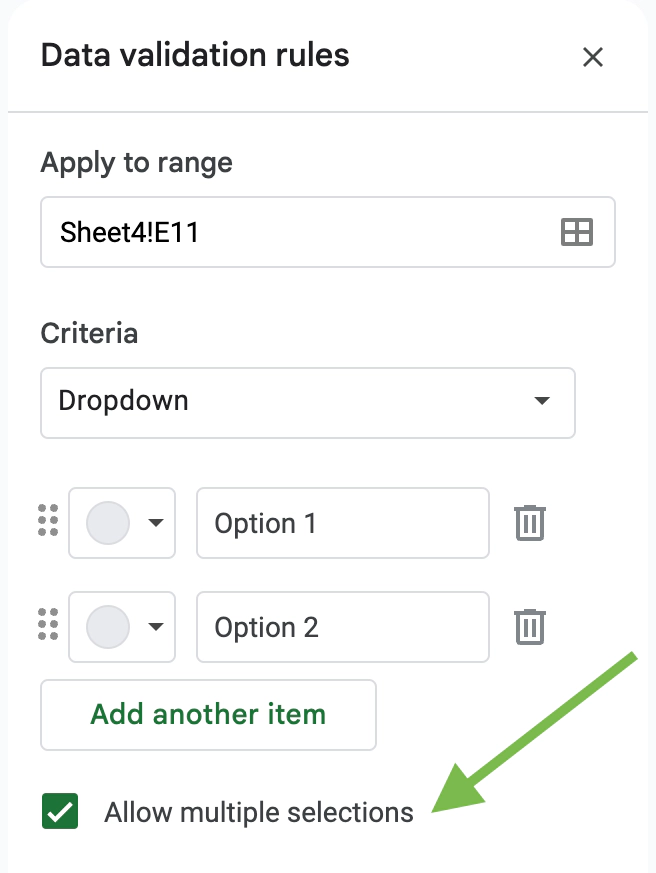 Enabling multi-select dropdowns