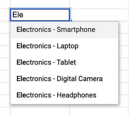 Hierarchical names for dropdown options