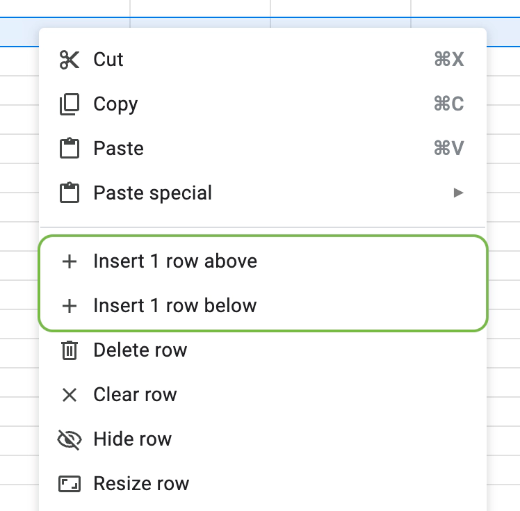 Insert one row