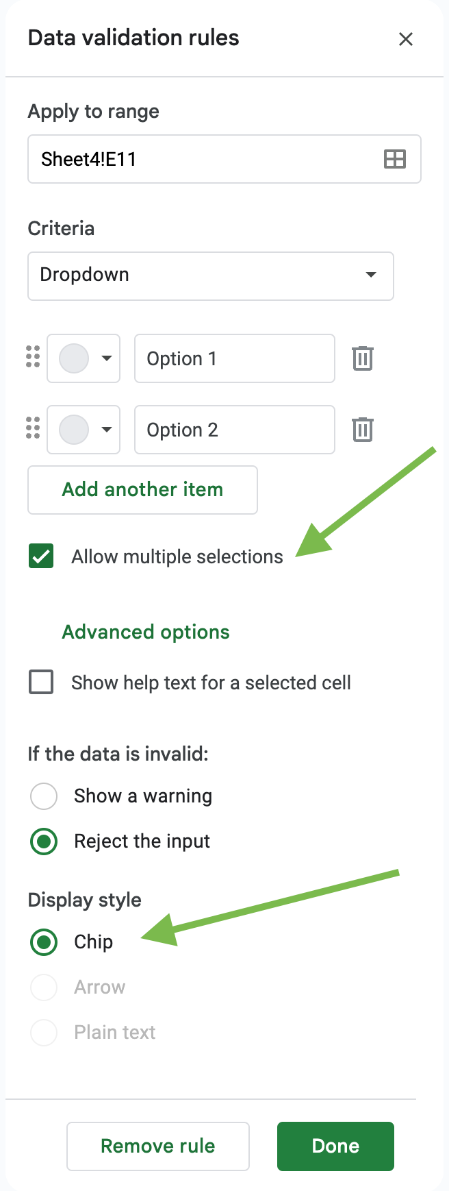 Enabling multi-select dropdowns