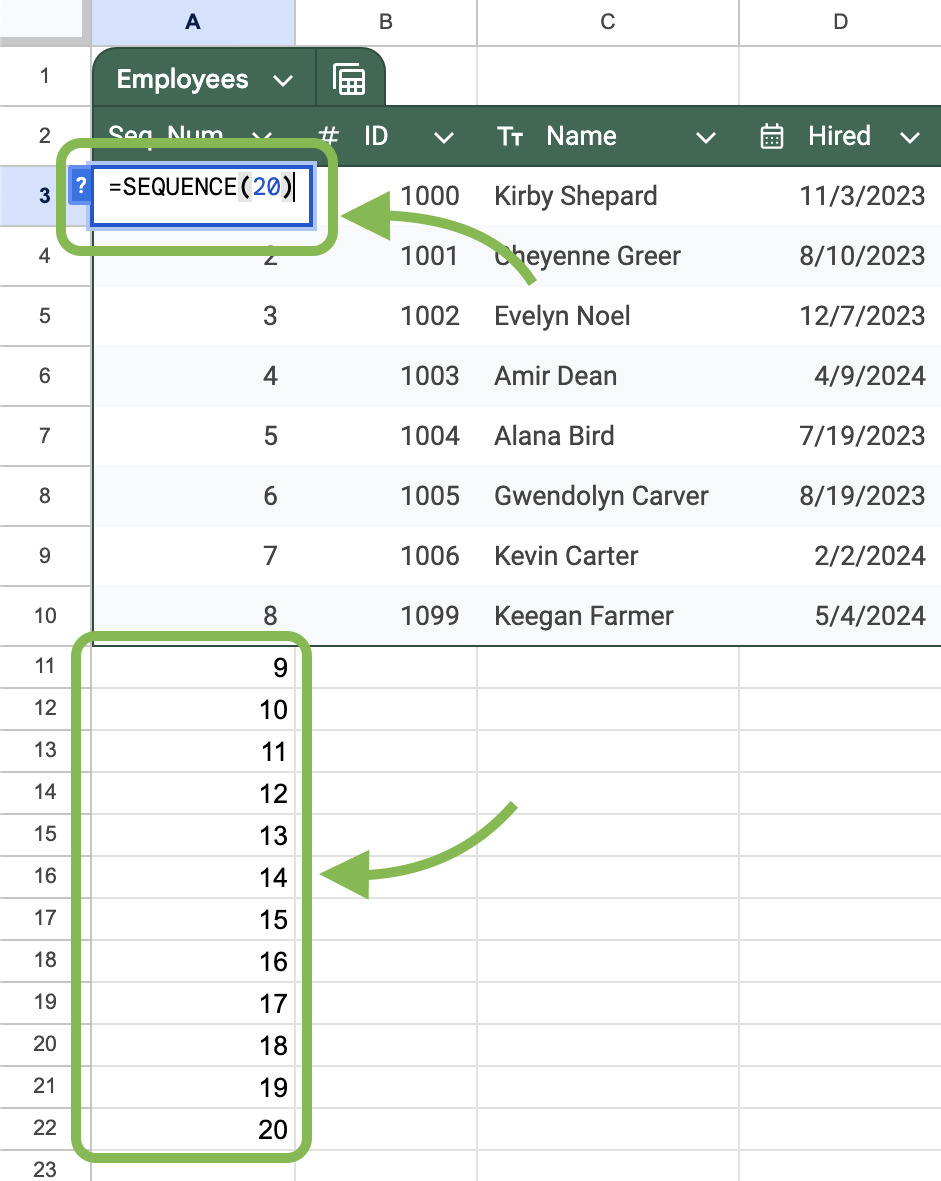 Tables do not grow with dynamic data