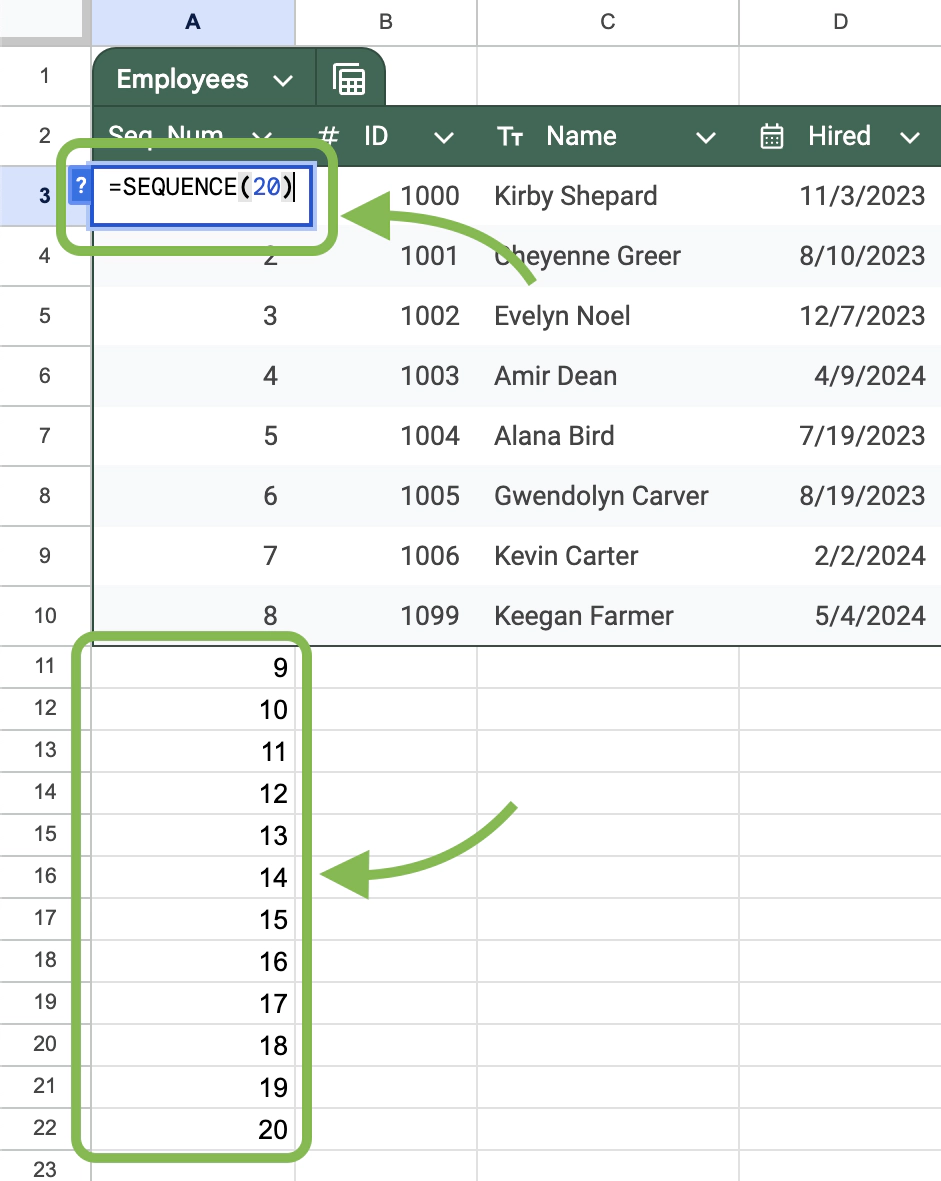 Tables do not grow with dynamic data