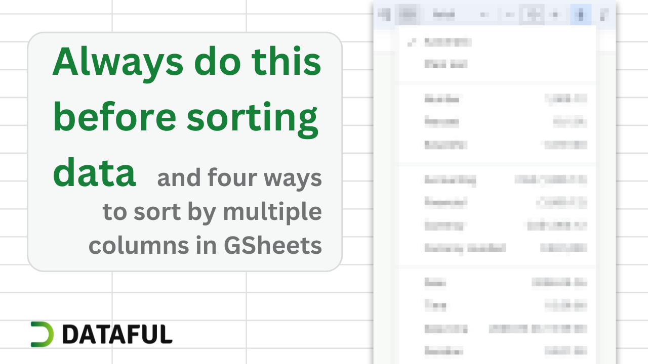 Youtube video How to sort by multiple columns in Google Sheets